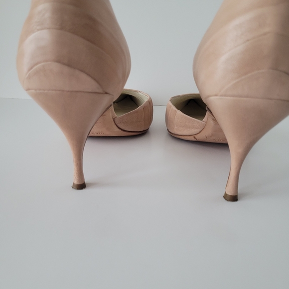 Prada Nude Heel Shoe Neiman Marcus Size 40 - Picture 16 of 17